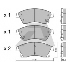 BPOP-1014 AISIN Комплект тормозных колодок, дисковый тормоз