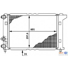 8MK 376 706-311 HELLA Радиатор, охлаждение двигателя