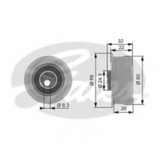 T41058 GATES Натяжной ролик, ремень грм