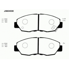 J3604030 NIPPARTS Комплект тормозных колодок, дисковый тормоз