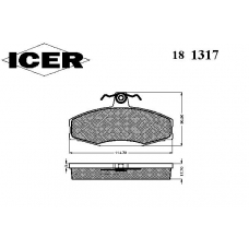 181317 ICER Комплект тормозных колодок, дисковый тормоз