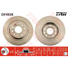 DF4938 TRW Тормозной диск