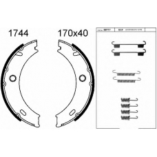 01744K BSF Комплект тормозных колодок, стояночная тормозная с