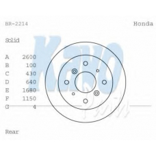 BR-2214 KAVO PARTS Тормозной диск