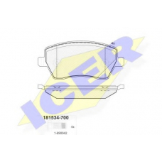 181534-700 ICER Комплект тормозных колодок, дисковый тормоз
