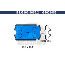 B1.G102-1059.2 GALFER Комплект тормозных колодок, дисковый тормоз