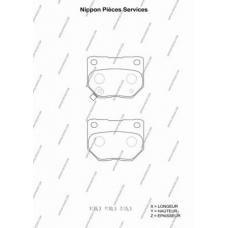 S361U05 NPS Комплект тормозных колодок, дисковый тормоз