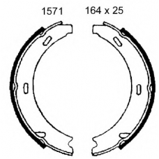 01571 BSF Комплект тормозных колодок, стояночная тормозная с