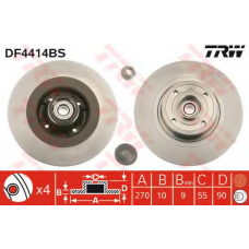 DF4414BS TRW Тормозной диск