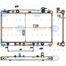 8MK 376 790-201 HELLA Радиатор, охлаждение двигателя