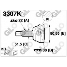 3307K GLO Шарнирный комплект, приводной вал