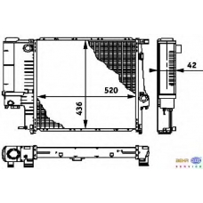 8MK 376 713-241 HELLA Радиатор, охлаждение двигателя