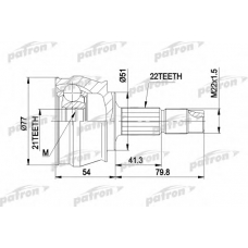 PCV1296 PATRON Шарнирный комплект, приводной вал