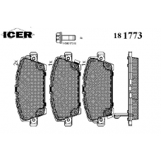 181773 ICER Комплект тормозных колодок, дисковый тормоз