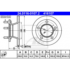 24.0116-0107.2 ATE Тормозной диск