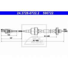 24.3728-0722.2 ATE Трос, управление сцеплением