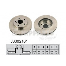 J3302161 NIPPARTS Тормозной диск