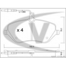 V42-4115 VEMO/VAICO Комплект тормозных колодок, дисковый тормоз