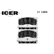 151404 ICER Комплект тормозных колодок, дисковый тормоз