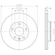 8DD 355 122-442 HELLA PAGID Тормозной диск