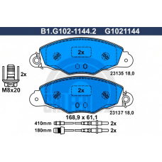 B1.G102-1144.2 GALFER Комплект тормозных колодок, дисковый тормоз