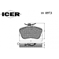 180973 ICER Комплект тормозных колодок, дисковый тормоз