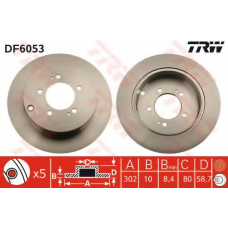 DF6053 TRW Тормозной диск