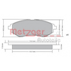 1170404 METZGER Комплект тормозных колодок, дисковый тормоз