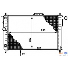 8MK 376 708-631 HELLA Радиатор, охлаждение двигателя