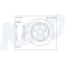 BR-5761 KAVO PARTS Тормозной диск