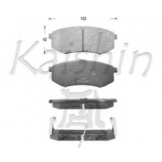 D7071 KAISHIN Комплект тормозных колодок, дисковый тормоз