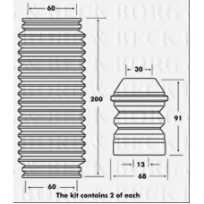 BPK7020 BORG & BECK Пылезащитный комплект, амортизатор
