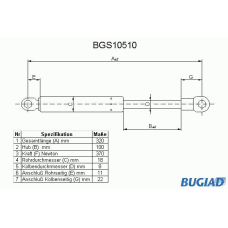 BGS10510 BUGIAD Газовая пружина, капот