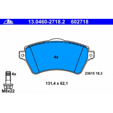 13.0460-2718.2 ATE Комплект тормозных колодок, дисковый тормоз