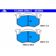 13.0460-3954.2 ATE Комплект тормозных колодок, дисковый тормоз