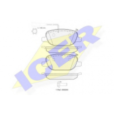 181996 ICER Комплект тормозных колодок, дисковый тормоз