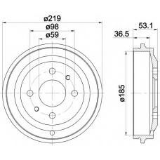 8DT 355 301-431 HELLA Тормозной барабан