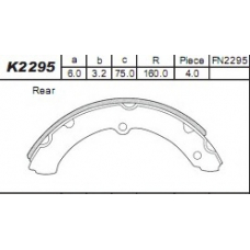 K2295 ASIMCO Комплект тормозных колодок