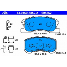 13.0460-5852.2 ATE Комплект тормозных колодок, дисковый тормоз