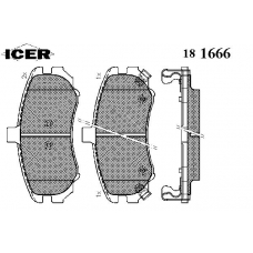 181666 ICER Комплект тормозных колодок, дисковый тормоз