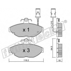 198.0 fri.tech. Комплект тормозных колодок, дисковый тормоз