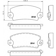 2014003 TEXTAR Комплект тормозных колодок, дисковый тормоз