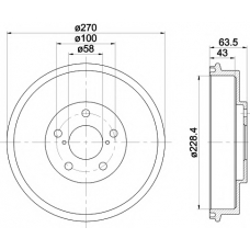 8DT 355 300-911 HELLA PAGID Тормозной барабан