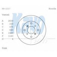 BR-2227 KAVO PARTS Тормозной диск