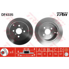 DF4335 TRW Тормозной диск