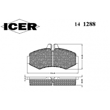 141288 ICER Комплект тормозных колодок, дисковый тормоз