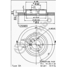 09.8952.11 BREMBO Тормозной диск