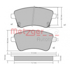 1170359 METZGER Комплект тормозных колодок, дисковый тормоз