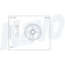 BD-7351 KAVO PARTS Тормозной барабан