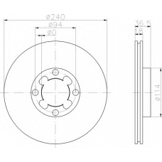 8DD 355 106-121 HELLA Тормозной диск